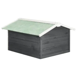 VIDAXL Garage De Tondeuse à Gazon 72x87x50 Cm Gris Et Blanc Sapin -Jardin Luxueux Pas Cher Magasin 6480d34d783888.41167718