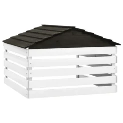 VIDAXL Garage De Tondeuse à Gazon Noir Et Blanc 78x74x54 Cm Sapin -Jardin Luxueux Pas Cher Magasin 6480d35b35b813.56327743