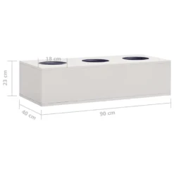 VIDAXL Boîte à Fleurs De Bureau Gris Clair 90x40x23 Cm Acier -Jardin Luxueux Pas Cher Magasin 6498c6fdaa8f97.19078344
